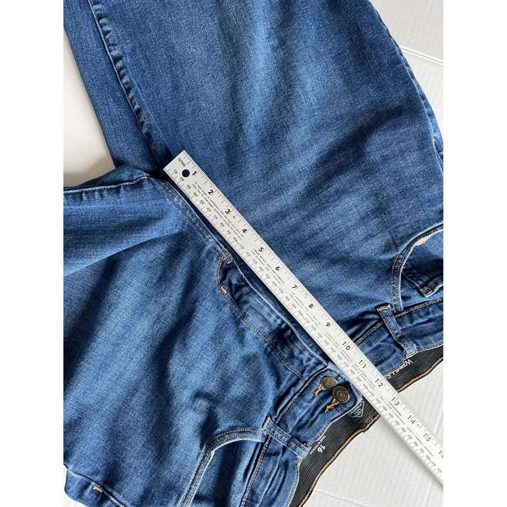 St Johns Bay Wide Leg Jeans Size 16 Stretch Elastic‎ Waist Comfort Denim